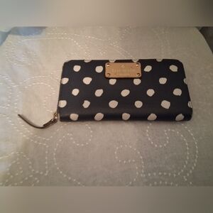 Kate Spade Navy and White Polka Dot Wallet